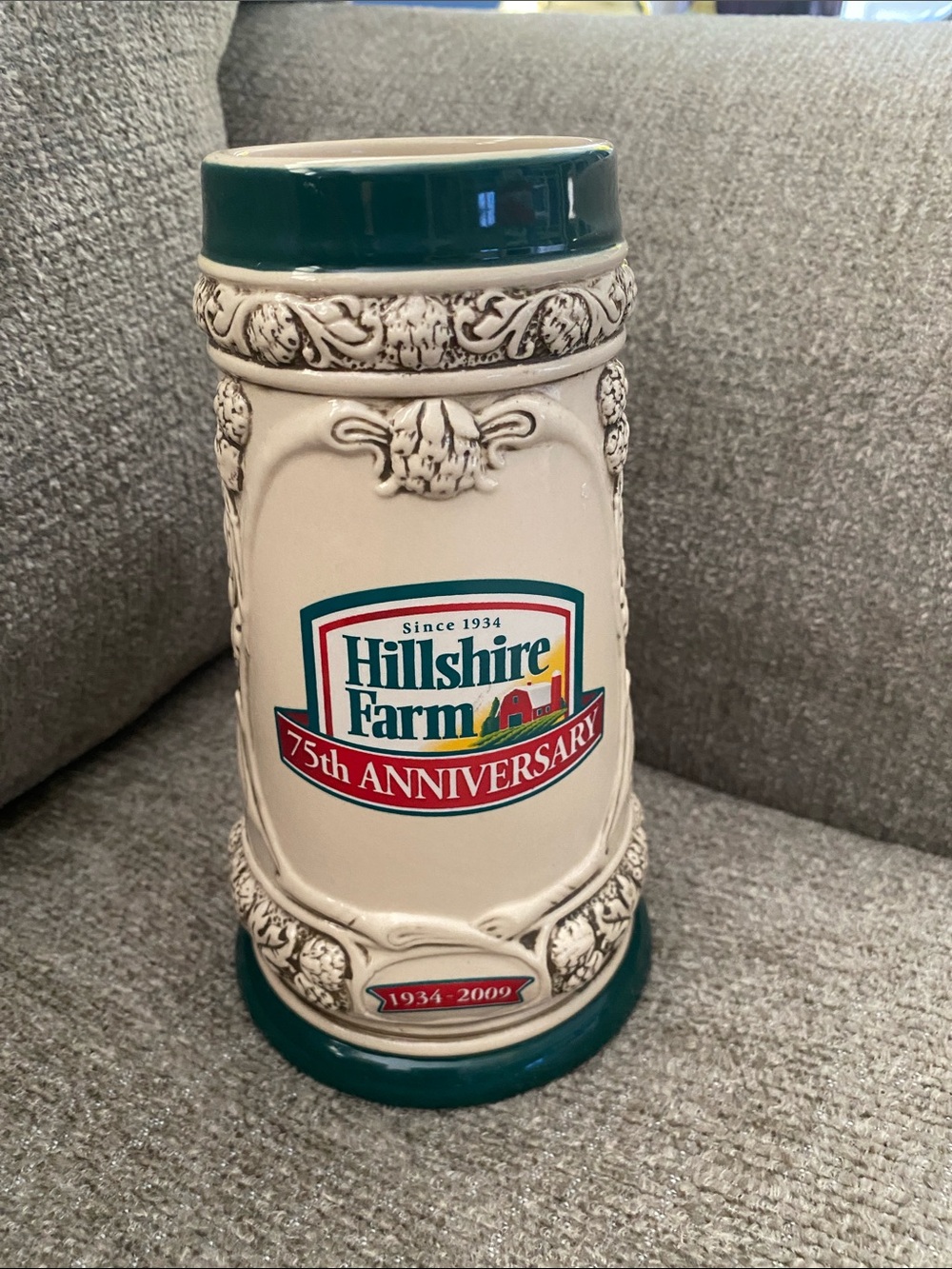 Mug  Vintage Elegant Cream and Green Dining Hillshire Farm 75th Anniversary Mug
